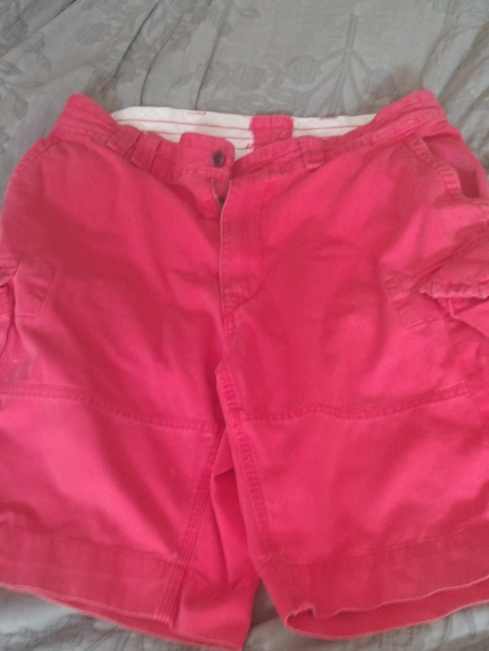 Men's Red Coral Cargo Shorts